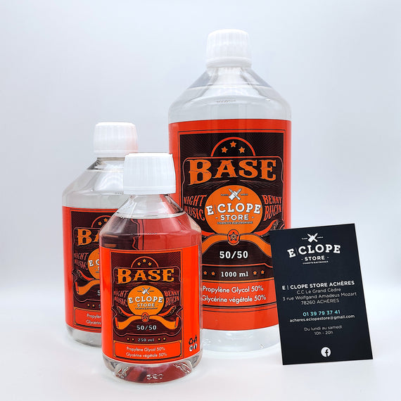 Base 250ml 50/50 + 10 boosters nicotinées